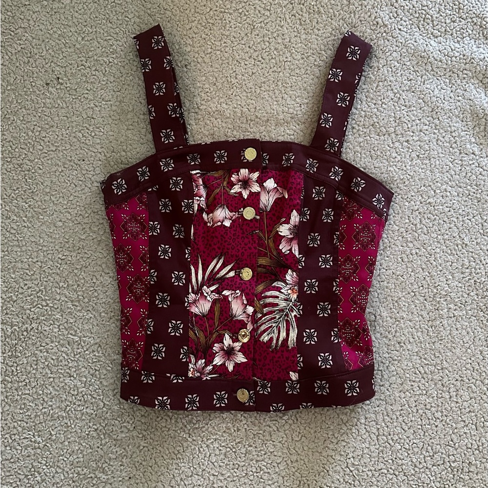 Cropped button-up corset
